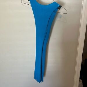 Blue cross neck dress